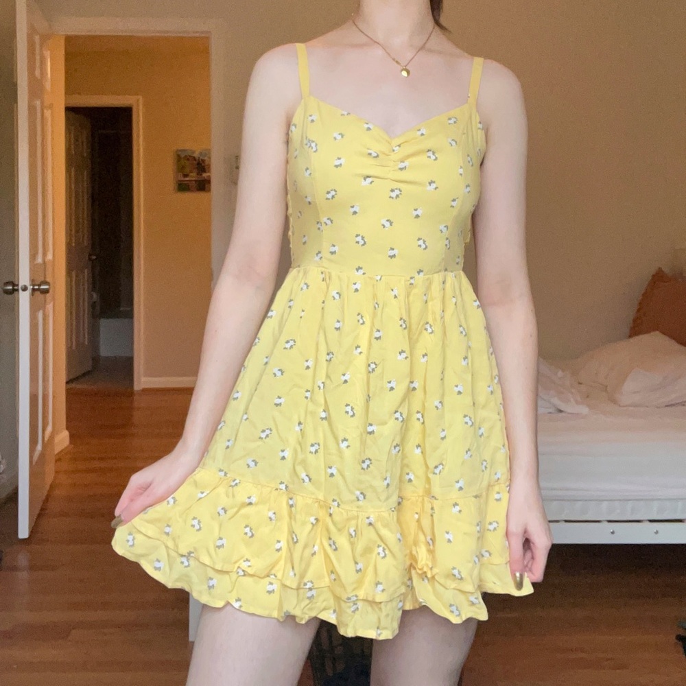 Item: Hollister yellow flower mini dress